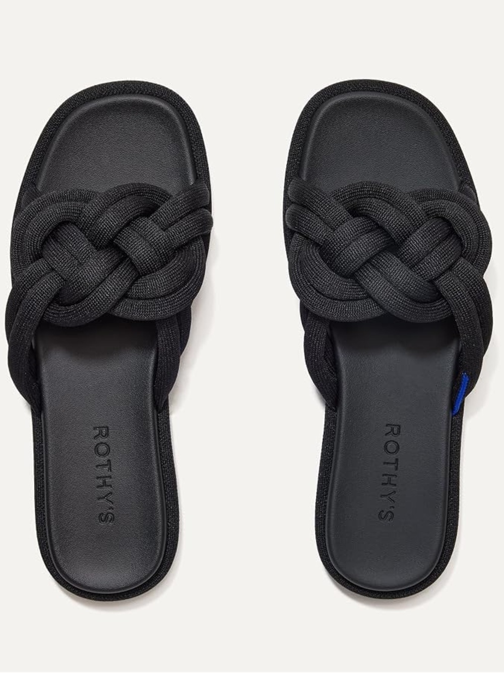 Rothy's Black Braided Knot Slide Sandals - Women